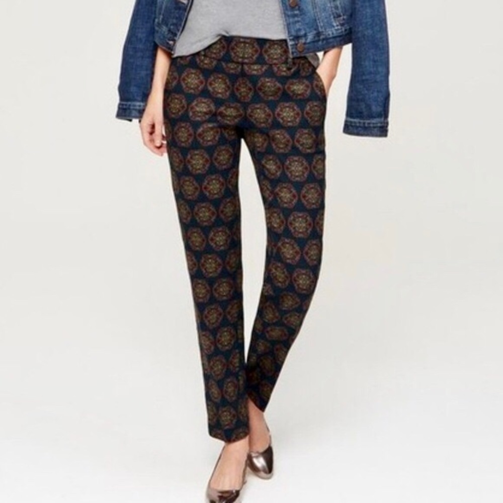 Ann Taylor Loft Navy Medallion Marisa Fit